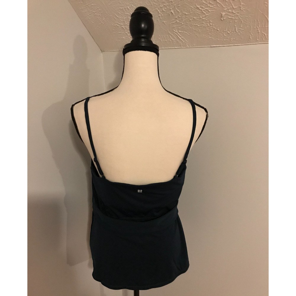 Sweaty Betty Obi Vest Large Blue Wrap Tank Built In Bra Athleisure Top - Picture 4 of 9